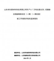 山東祥東新材料科技有限公司年產8.7萬噸抗氧化劑、烷基酚及粗酚精制項目(一期)(一期裝置)竣工環(huán)境保護驗收監(jiān)測報告